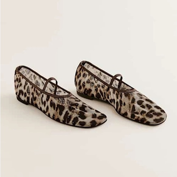 Reformation Marvin Ballet Leopard Print Flats Size 7 - Picture 1 of 5